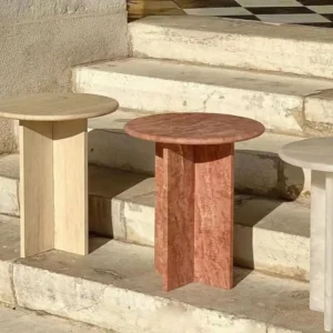travertine side table