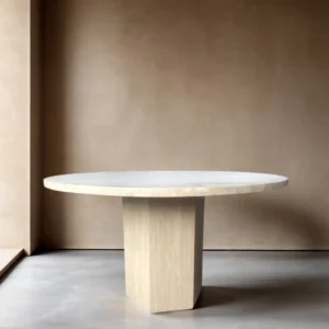 travertine dinning table round