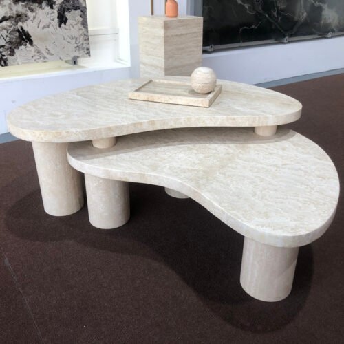 White Travertine Coffee Table