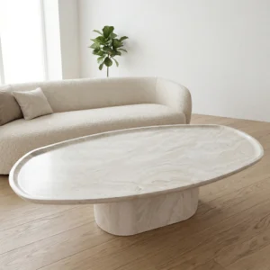 white travertine coffee table