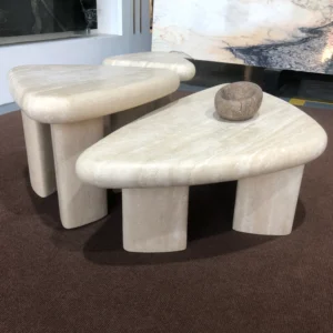 beige travertine coffee table