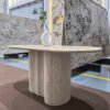 Oval Travertine Dining Table