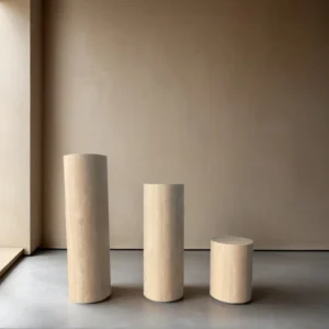 round travertine plinth